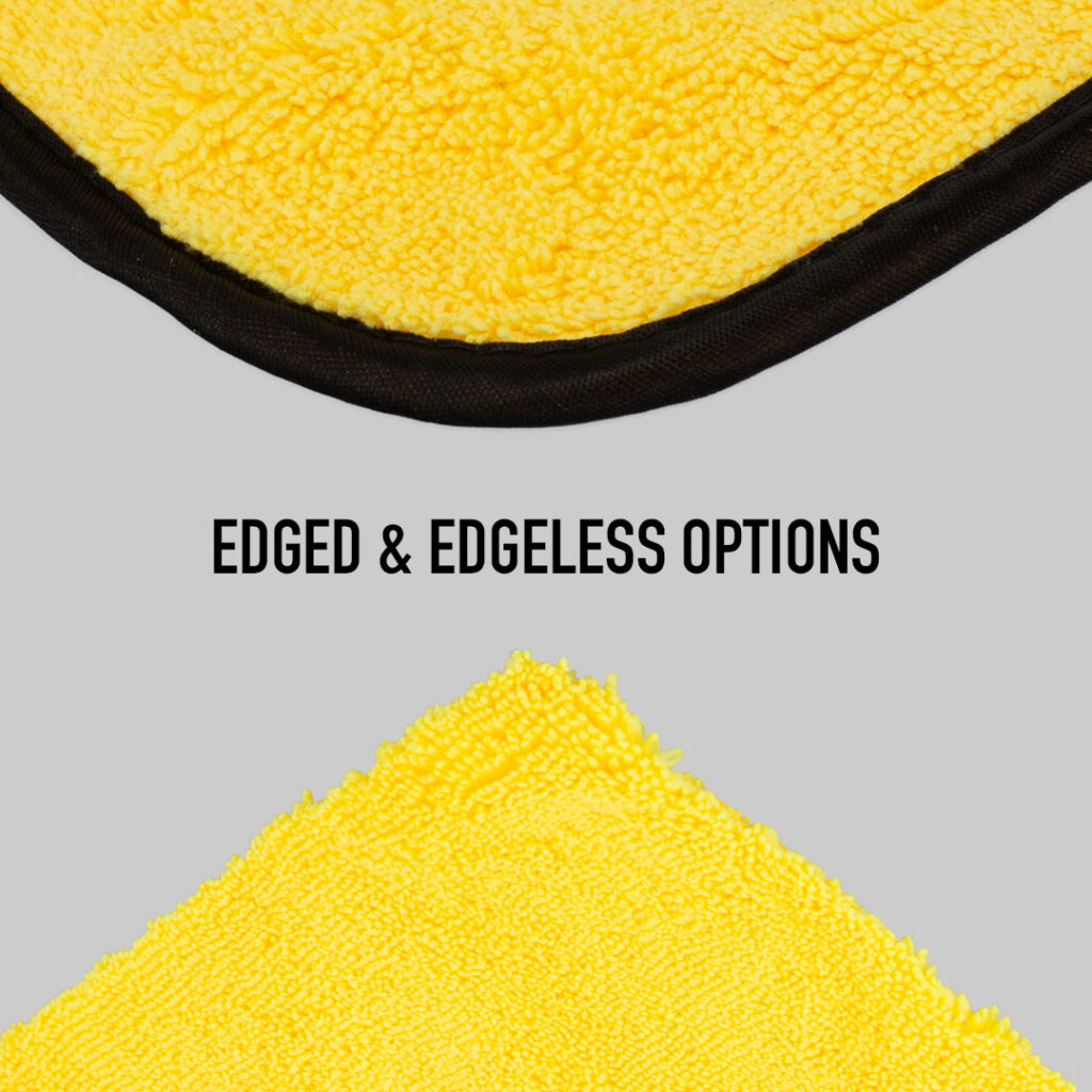 380gsm Polish Removal Micro fiber Towel - Edges and Edgeless Options