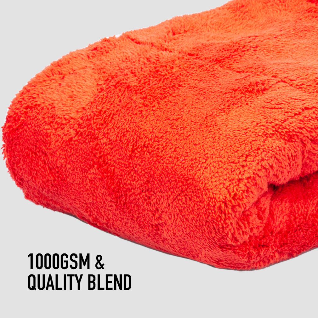 1000GSM Big Red Microfiber Drying Towel - 1000GSM and Quality Blend