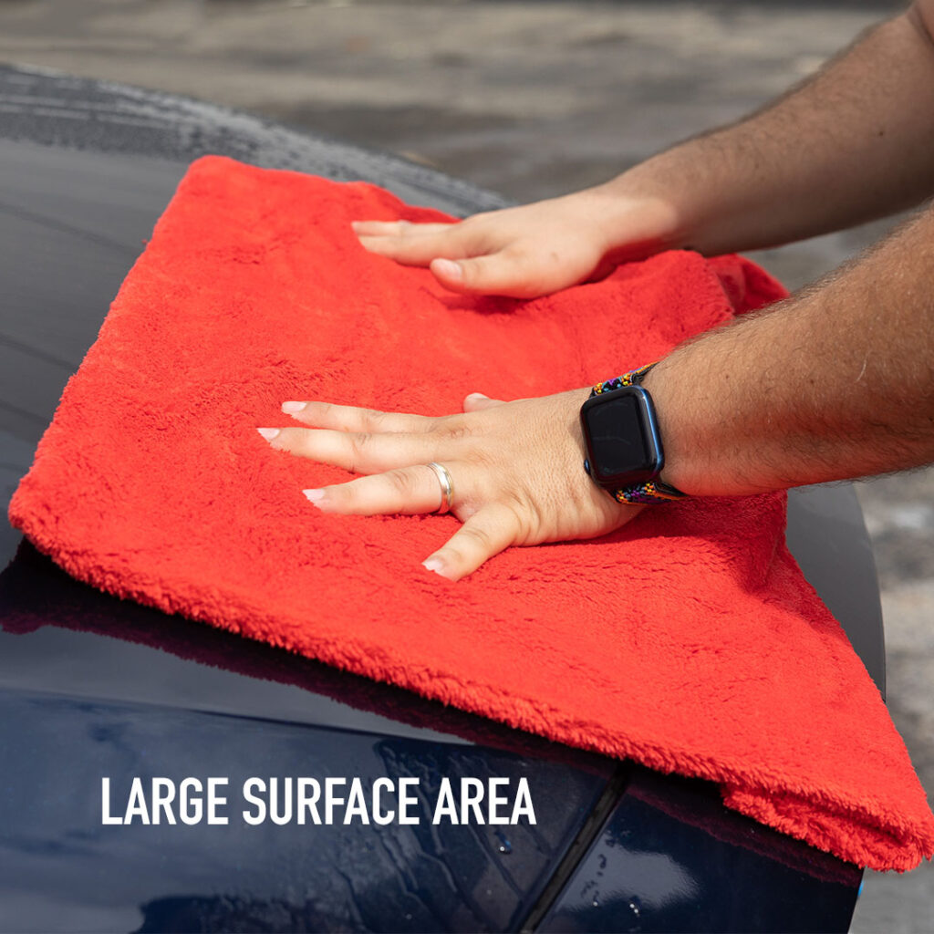 1000GSM Big Red Microfiber Drying Towel - Large Surface Area