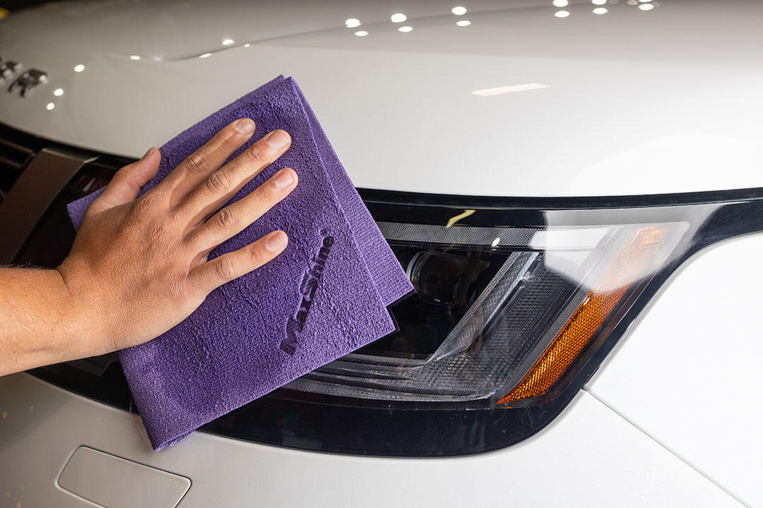 Car Cleaning Towel 300GSM PU Coated Microfiber Towel Cleaning Headlight