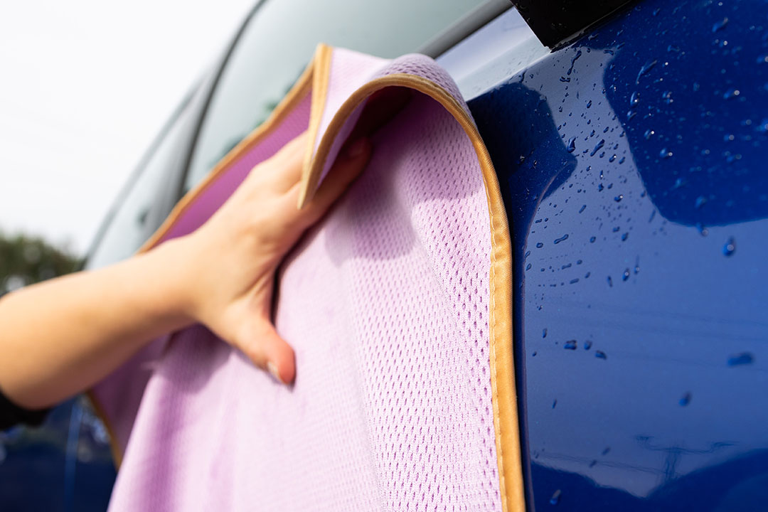 500GSM Mesh Absorbent Microfiber Towel - Drying Car Door Blue Honda Sedan